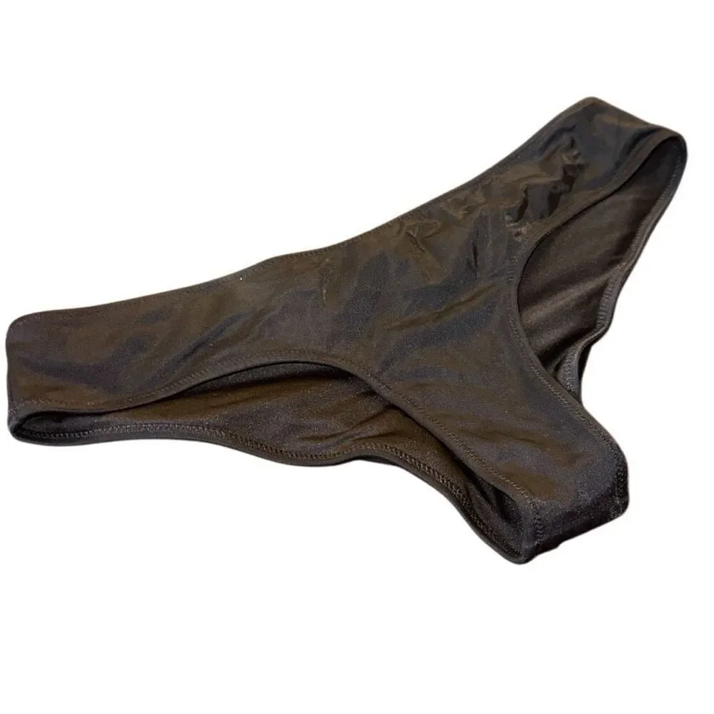 Victoria’s Secret 2013 Sz Med black bikini bottom swim cheeky sexy NWOT